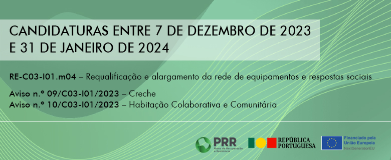 Avisos de Abertura de Concurso PRR - Creche e Habitação Colaborativa e Comunitária